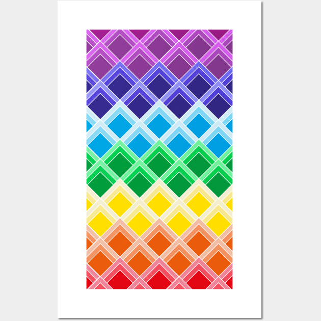 Rainbow Squares Wall Art by CatCoconut-Art